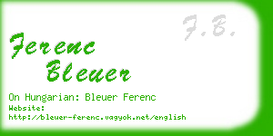 ferenc bleuer business card